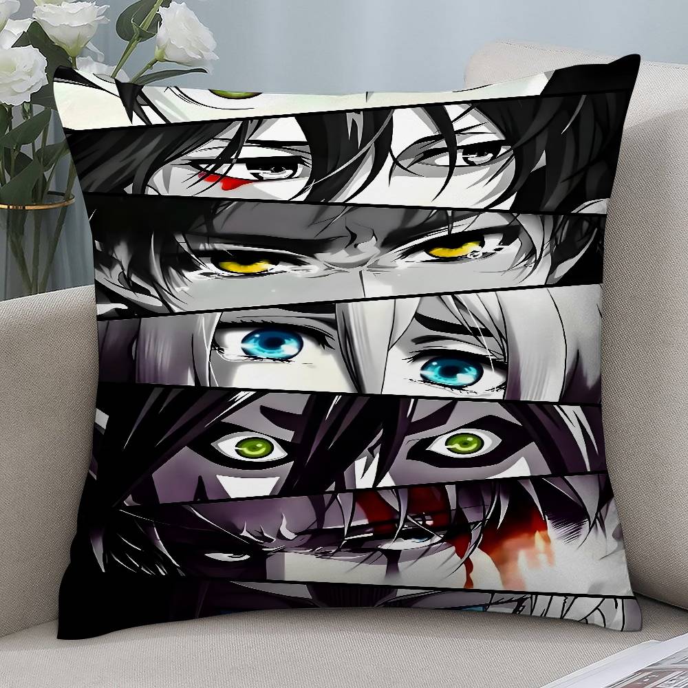 Anime A-Attacks On T-Titans Pillow Case Short Plush Double-sided Print Square Throw Pillow Covers Sofa Home Cushion Decor