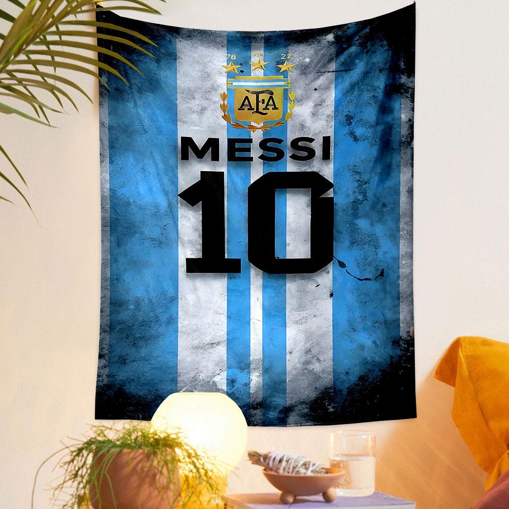 "Argentina Messi 10 Football Tapestry" Patterned Tapestry Home Decor, Suitable for Bedroom and Living Room, Gift