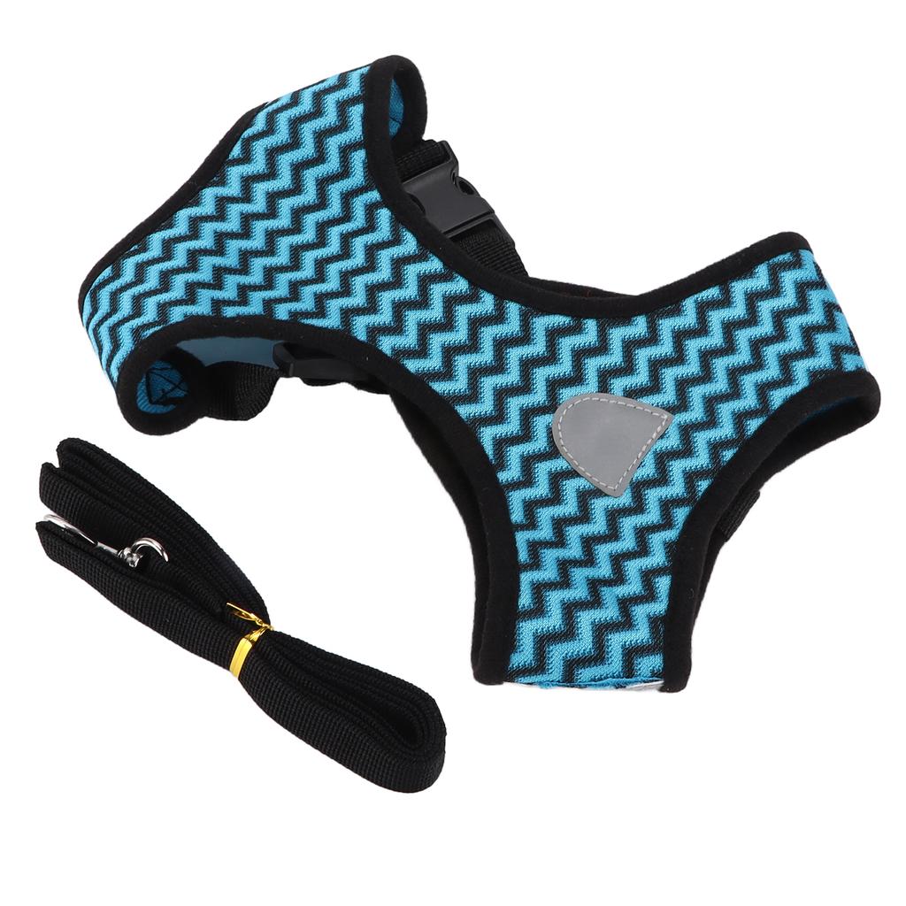 Pet Harness Reflective Pet General Harness with Traction Rope for Cats and Small and Medium Sized DogsBlue M