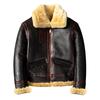 Thickened B3 Winter Clothes Warm Lapel Genuine Leather Fur Integrated Lamb Fur Men Genuine Leather Leather Jacket Retro Wool Jacket