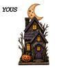 Reusable Wooden Holiday Crafts Farmhouse Halloween Tabletop Decorations, Table Topper Signs, Spooky Seasonal Home Accents Pumpkin Ghost Tiered