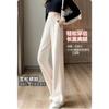 Autumn Winter Elastic High Waist Loose Casual Wide Leg Corduroy Pants Women Solid Color Velvet Warm Trousers