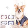 Pet Tag With Bone Shape And Sparkling Diamond Edge Stylish Metal Tag For Dogs