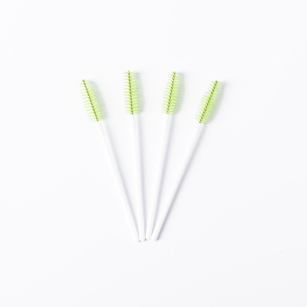 Cepillo Espiral Desechable para Pestañas y Cejas con Varilla Sólida