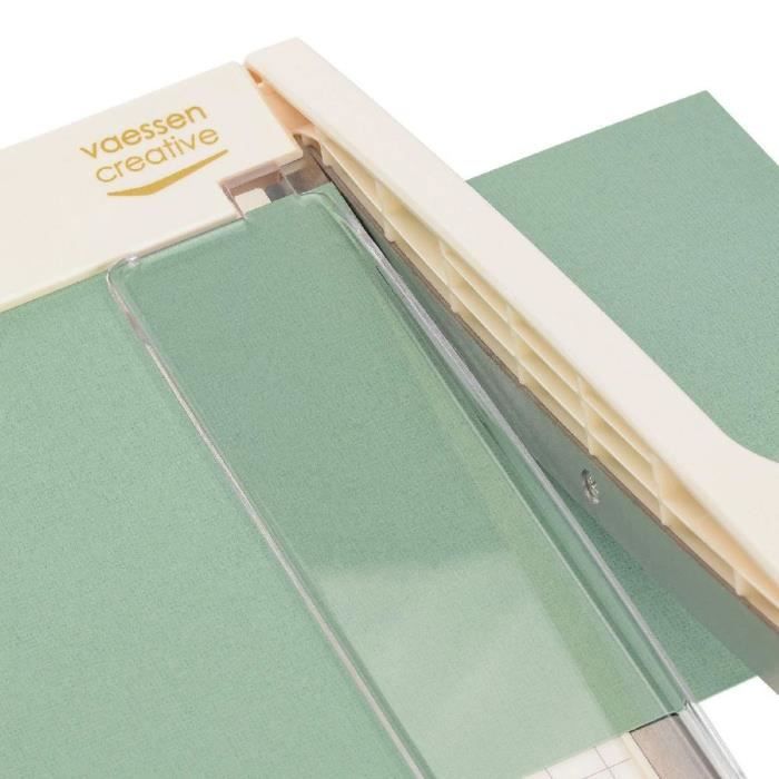 Massicot guillotine - Vaessen Creative - Blanc - Découpe précise - Gradué en cm et pouces - 7 papiers à la fois