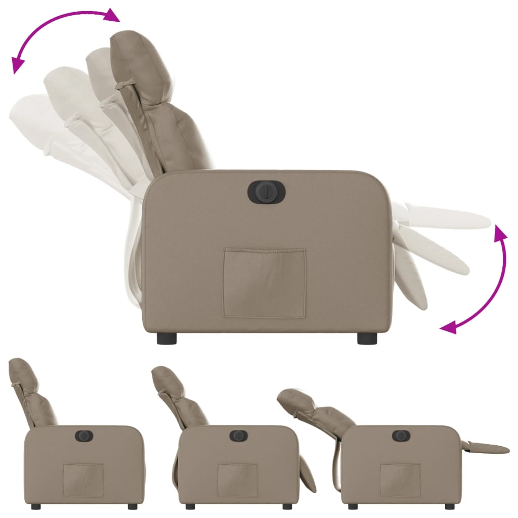 Electric Recliner Chair Cappuccino Brown Faux Leather