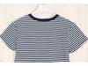 Siqi Women's Ribbed Stretch Cotton Color Block Striped Slim Fit Round Neck Short Sleeve T-shirt