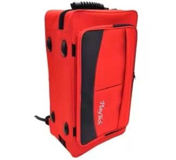PLAYTECH Double Case for Can Hold 2 Red Trumpet, Semi-hard Type, Mouthpieces,