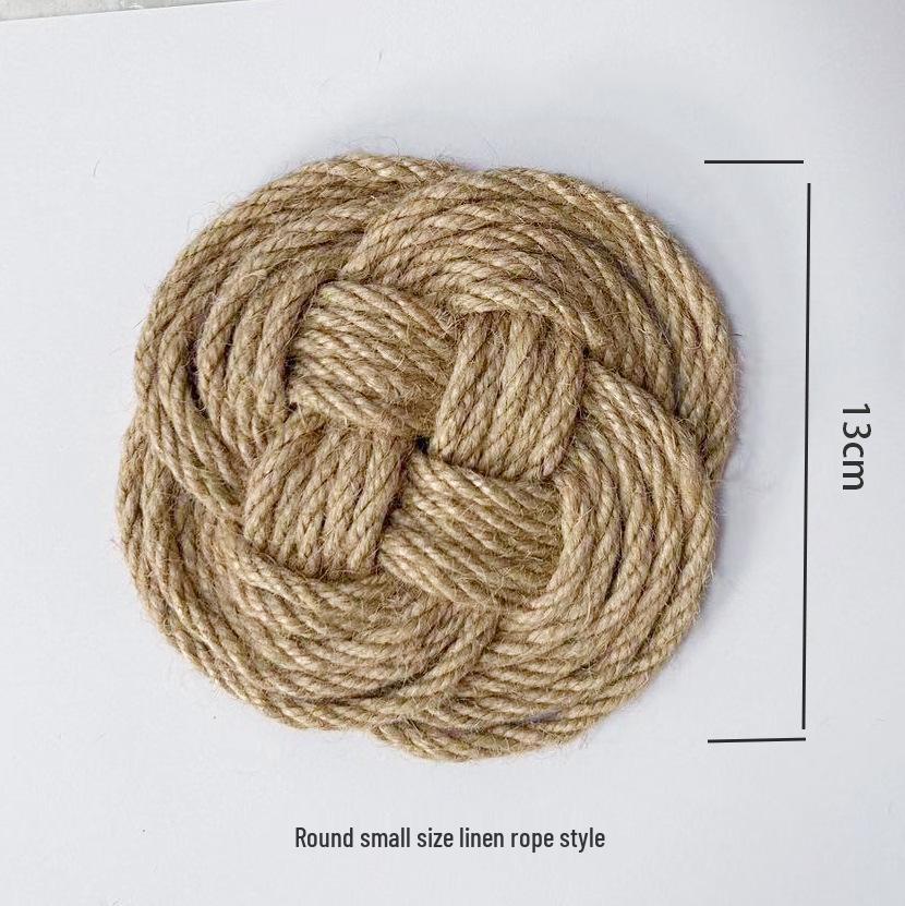 Nordic Hand-Woven Jute and Cotton Heat Insulation Coaster Mat