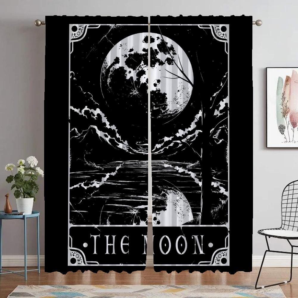 

Curtains for Living Room Curtain Deadly Tarot The Sun Tin Sign Halloween Decoration Partition Home Interior Curtains 2 Pieces W50xH70cmx2pcs-CL