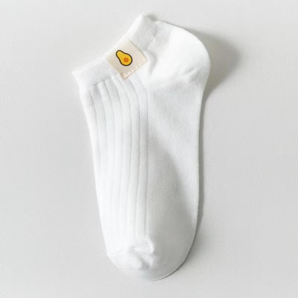Fruit Pattern Decor Women Short Socks Shallow Mouth Tube Socks Sweat Absorption Boat Socks  Summer
