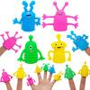 10Pcs Cute Monster Finger Topper Toys Soft Rubber Stretchy Fidget For Kids Birthday Party Favors Guests Gifts Goodies Toys