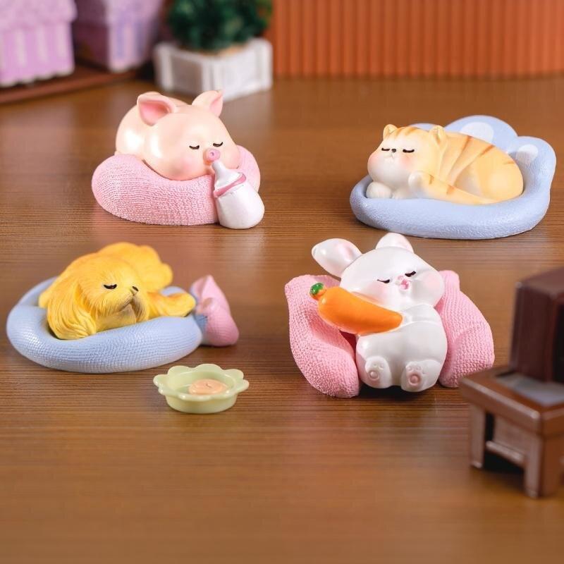 1Pcs Animal Miniature Resin Decorations Creative Tiny Sculptures For Car Garden Lawn Outdoor Landscape Micro Ornament