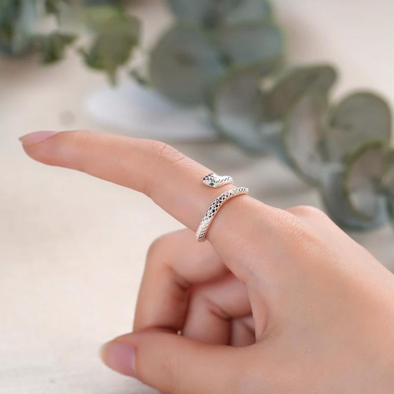 Contemporary Stylish Snake Ring For Women Adjustable Copper Unique Accessory