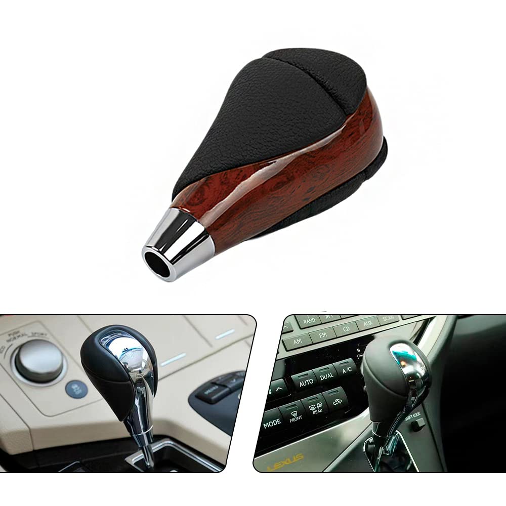 ZS Shift Knob Shift Lever Walnut Color Carbon Leather Leather Fit Toyota Lexus IS RX3 ES GS LS (Red)