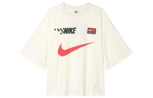 Nike Embroidered Logo Print Round Neck Short Sleeve T-Shirt With Drop Shoulders 2XL грязно-белый