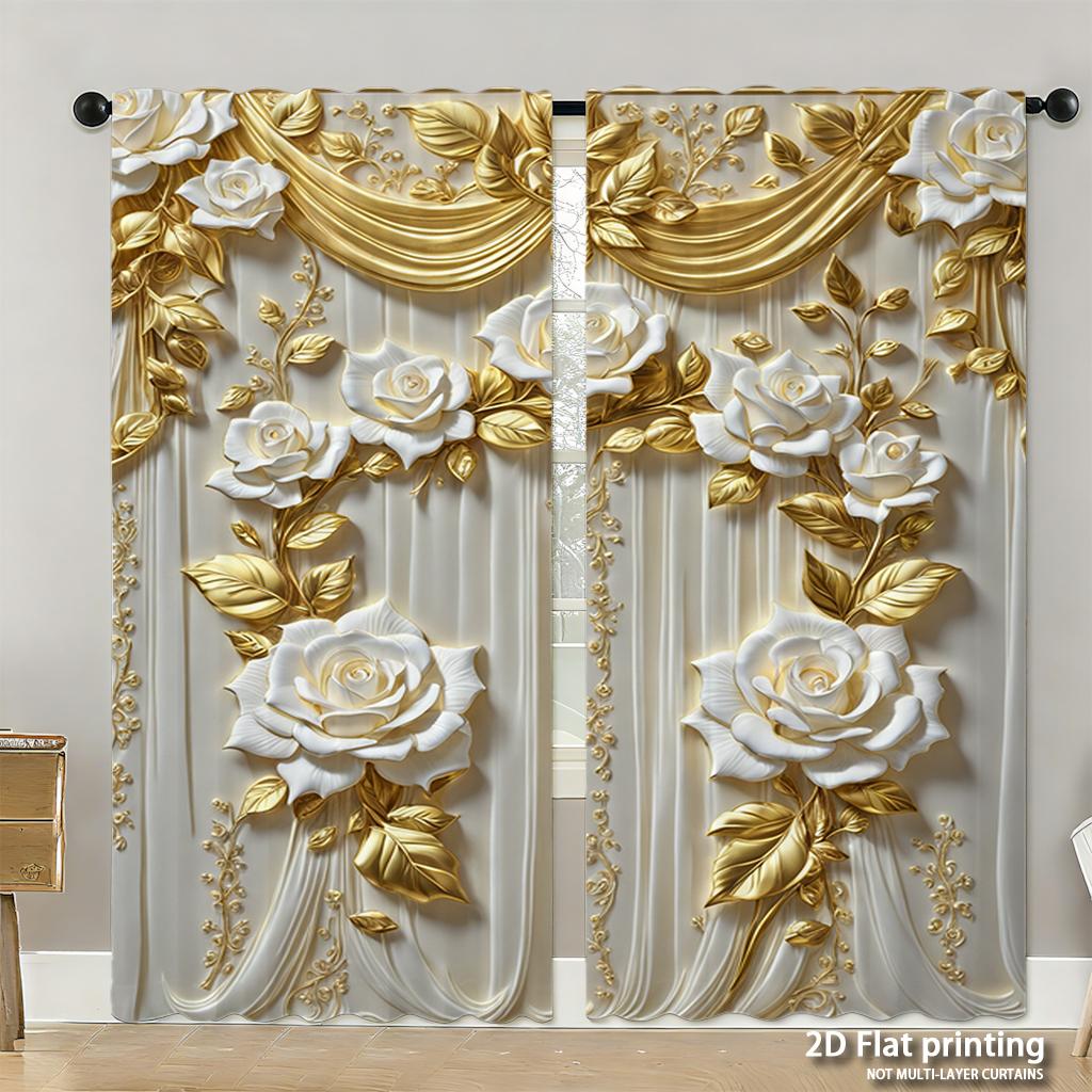 

Piece Set High Definition Digital Printed Curtainsblue Winter Girl Snowflake Pattern Clothing Stylehome Decoration Style Curtain Made Of Polyester W100*H130(CM)-Rod Pocket&2PCS