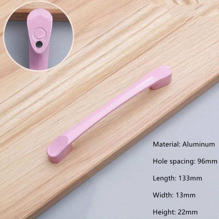 Modern Simple Aluminum Colorful Furniture Handles Children's Room Cabinet Door Handles Drawers Wardrobe Knobs Home Decoration