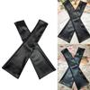 Black PU Faux Leathers Long Arm Warmer Dress Up Fingerless Gloves Costume Party Cosplay Elbow Mitten