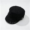 Solid Color Flat Top Hat Versatile Equestrian Hat Casual Newsboy Peaked Cap  Daily