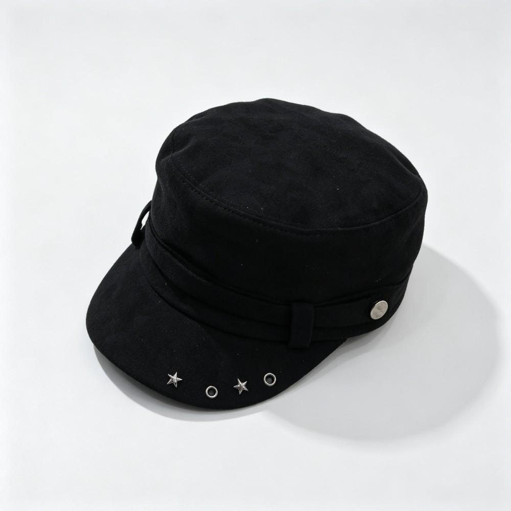 Solid Color Flat Top Hat Versatile Equestrian Hat Casual Newsboy Peaked Cap Daily