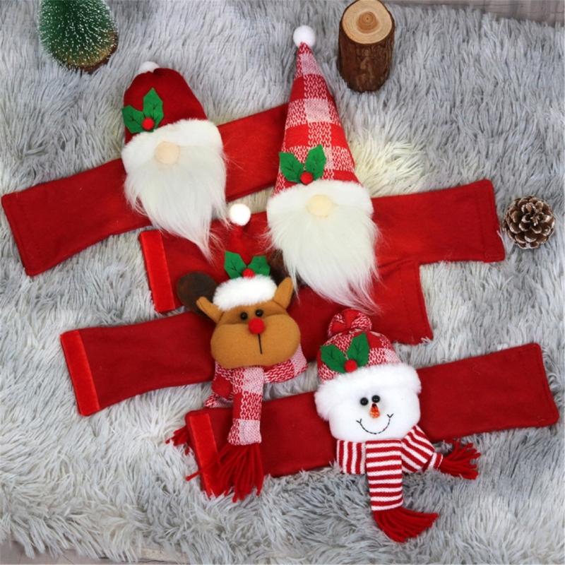 4Pcs Santa Ornament Plush Curtain Tieback Holiday Curtain Holder Christmas Plush Dolls Christmas Decoration Curtain Clasps Belt