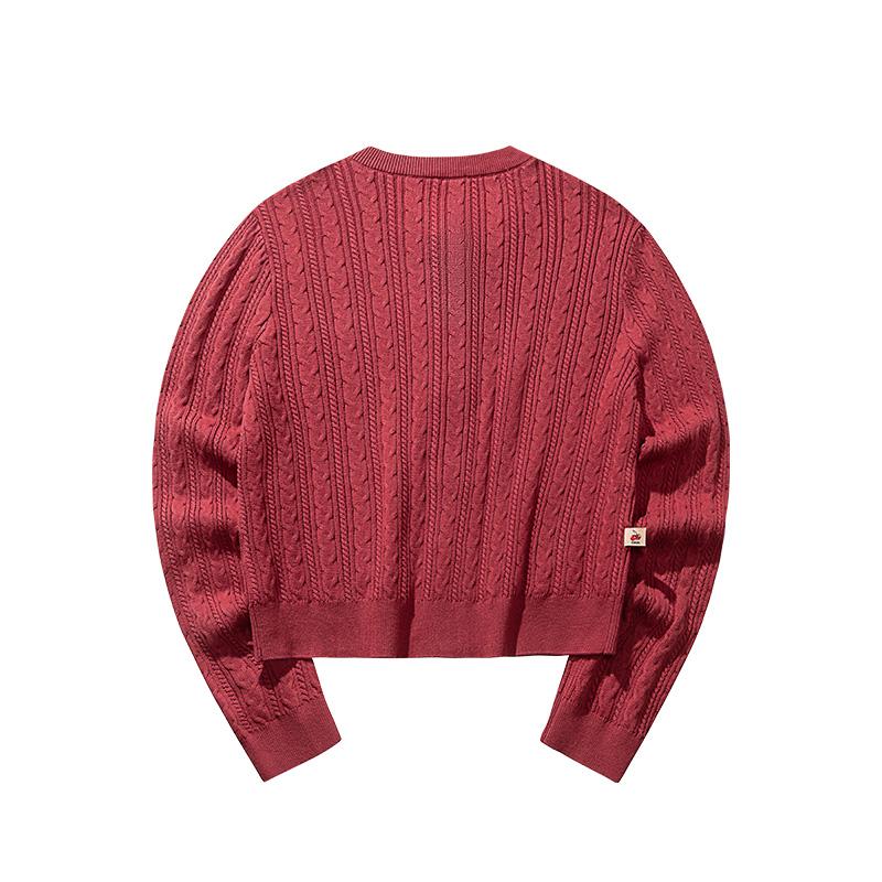 Anta X Cross-Border Collaboration Life Series Comfortable Casual Simple Versatile Long Sleeve Knit Top Women tops Warm-Autumn-Red 162518752-2