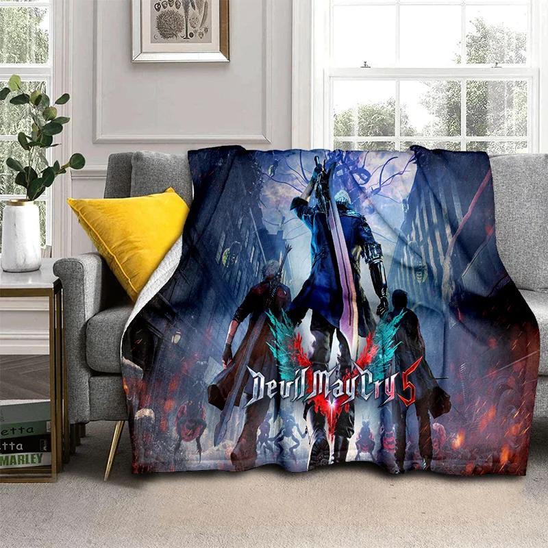 3D DMC Game D-Devil May Cry Gamer Blanket,Soft Throw Blanket for Home Bedroom Bed Sofa Picnic Travel Office Cover Blanket Kids