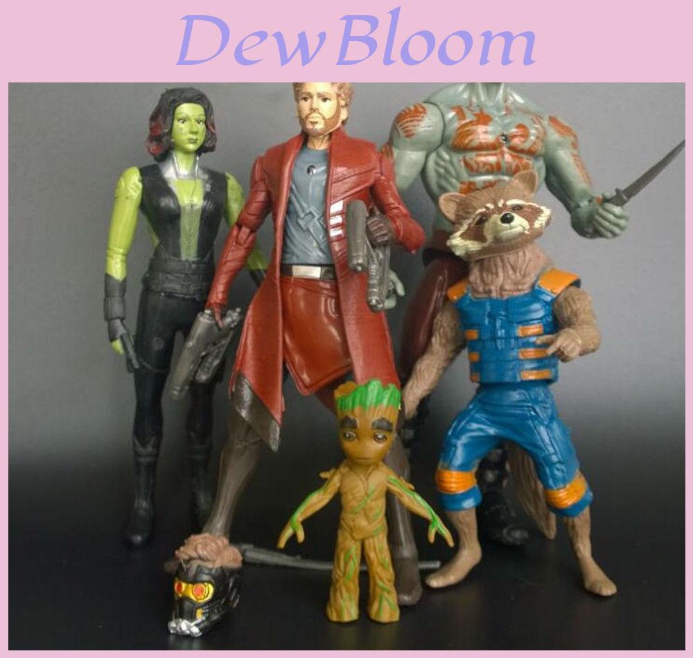 5pcs Of Guardians The Galaxy Vol 2 Starlord Baby Groot Raccoon Figure Action