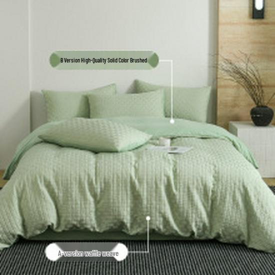 Nordic Solid Color Fitted Mattress Protector Pad with Elastic Band