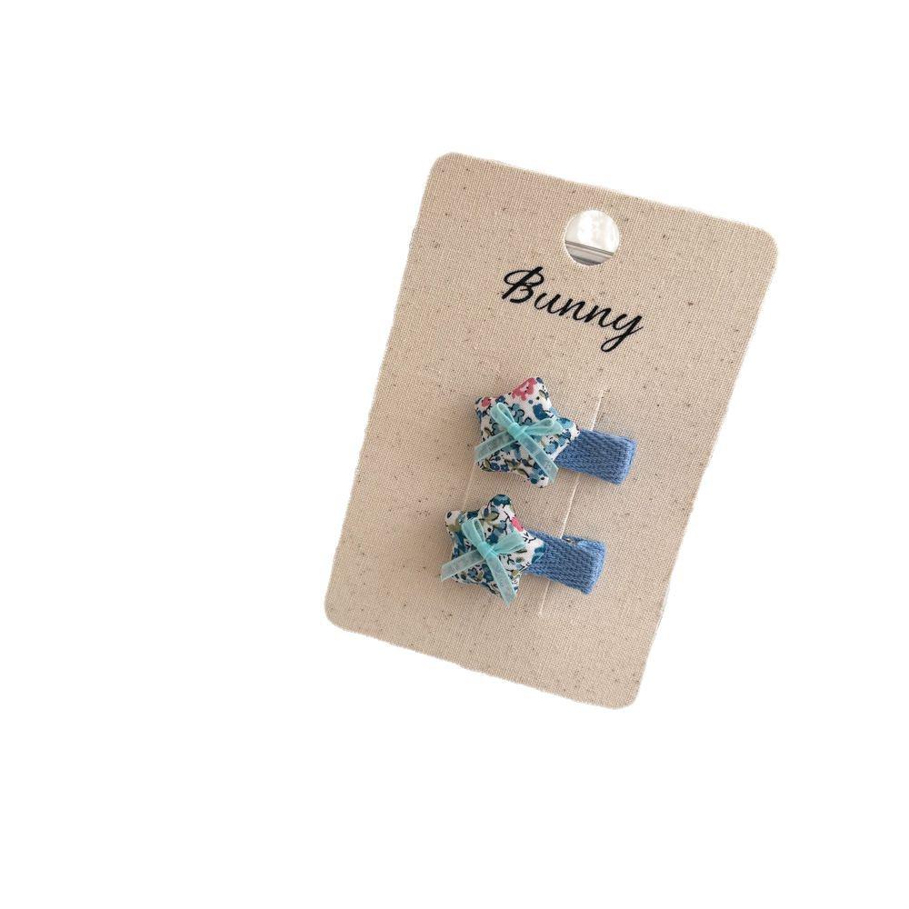 Korean Handmade Floral Plaid Lace Hair Clips for Little Girls