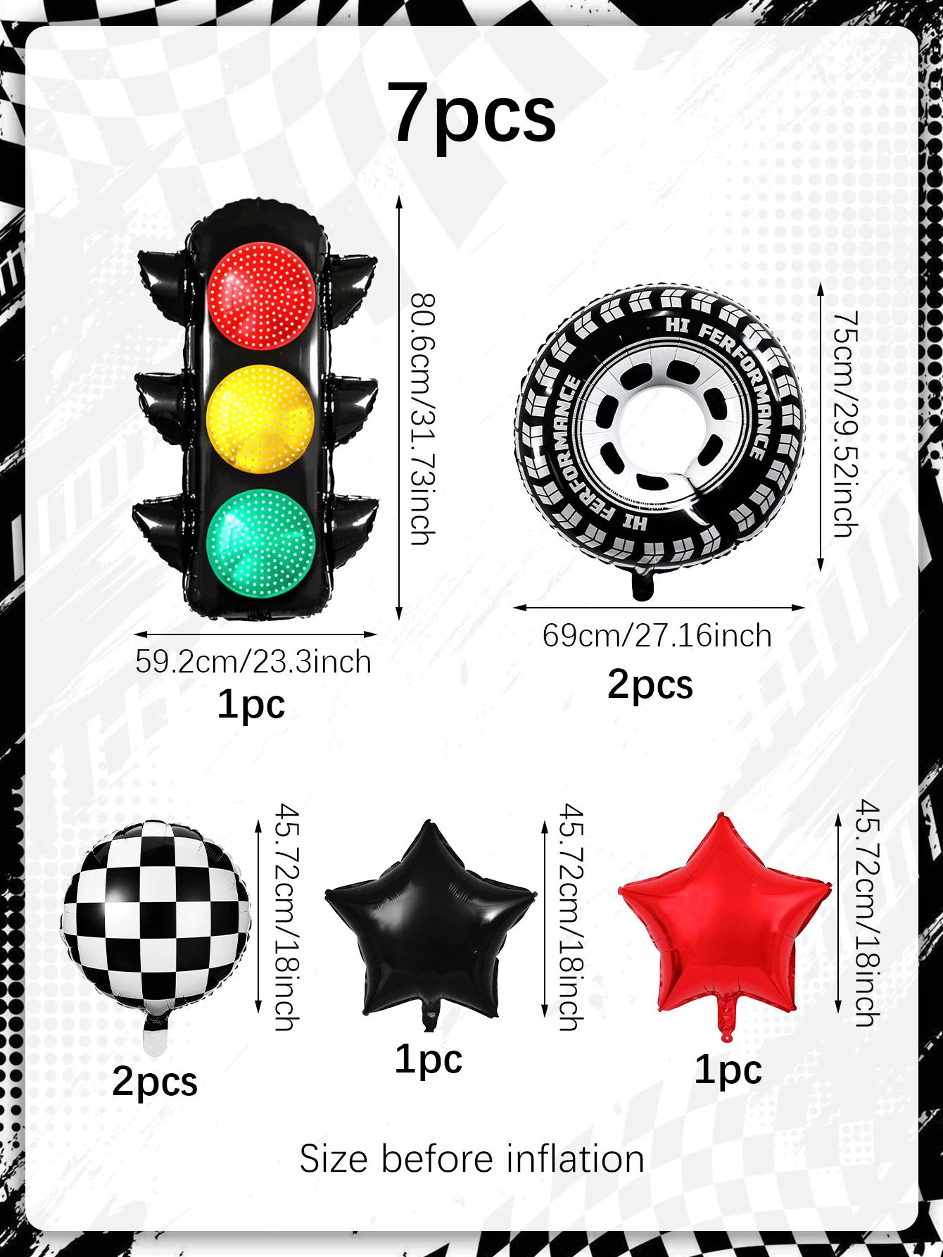 

7Pcs Racing Theme Balloon Set, Suitable for Birthday Party, Traffic Theme Party, Racing Theme, Celebration of Winning Decoration Other&Other