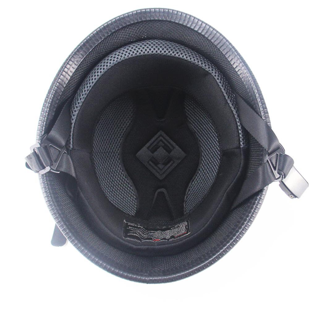 1X M/L/XL Vintage Motorcycle Cruiser Helmet Half Face German Helmet Motorcycle Helmet Bright Black Car-styling DOT