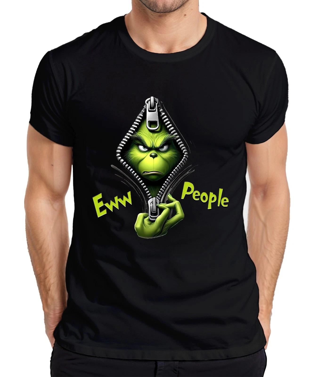 Grinch Eww People Reißverschluss Weihnachten lustig Geschenk Herren T-Shirt M