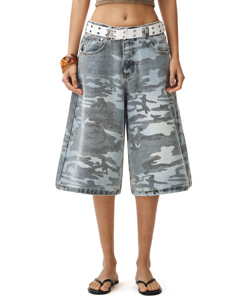 Deketeuumeon Camouflage Bermuda-Hose Dcwpt025Hellblau