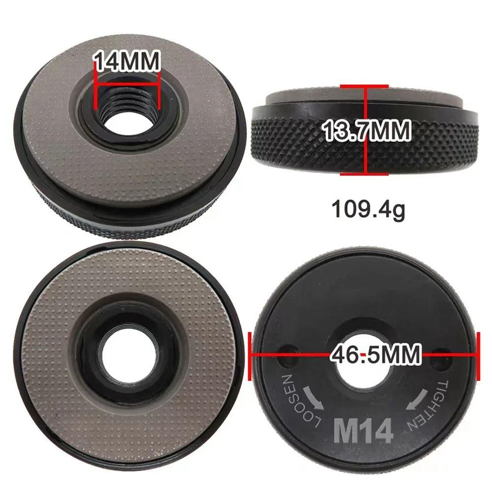 1Pcs M14 Thread Angle Grinder Flange Nut Inner Outer Power Chuck Top Self-locking Pressure Plate Alloy Quick Release