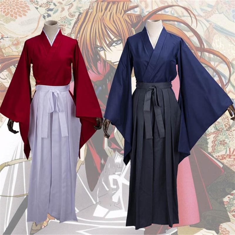 Japanese Samurai Cosplay Outfit Traditional Kimono Style Cotton Fabric Retro Design