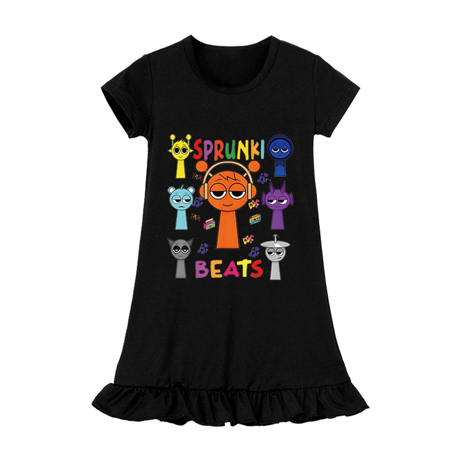 

Пижама для девочек с коротким рукавом, домашняя одежда, ночная рубашка, юбка-клеш 100 чёрный