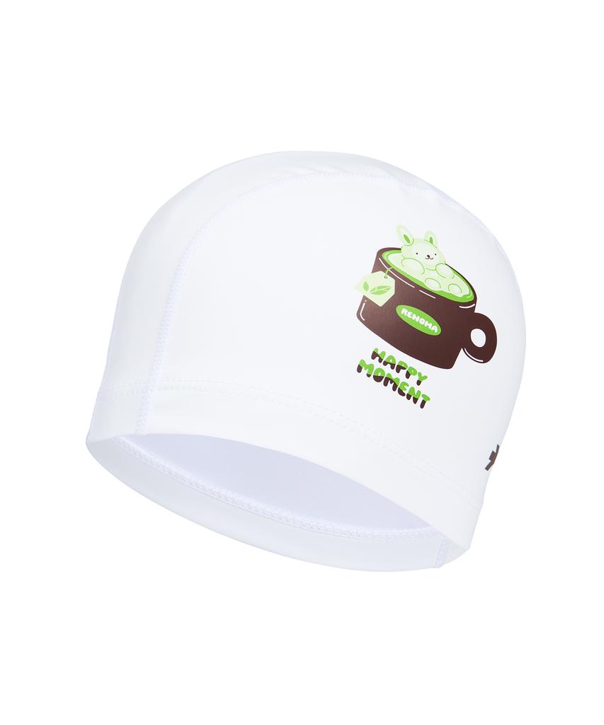 Lenomasuyeongbog Adult Happy Bunny Urethane Coated Swim Cap White Ro-Rc2G012-Wh