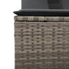 Double Sun Lounger with Canopy and Cushions Grey Poly Rattan