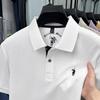 STORN Sommar Broderad Krage T-shirt för Herrar, Casual, Business, Kortärmad Pikétröja, Kortärmad Topp
