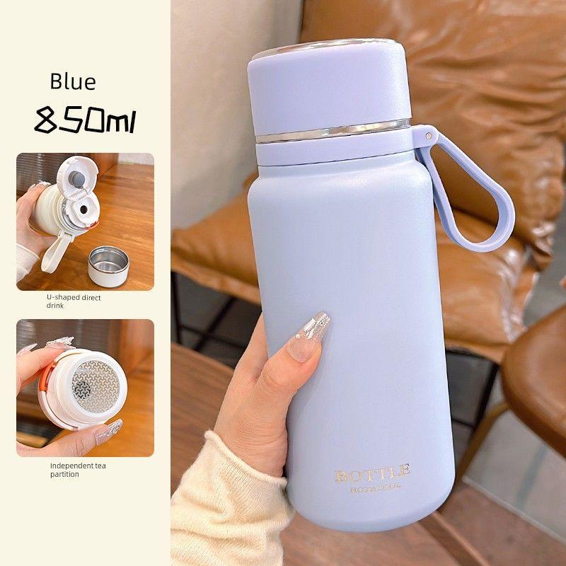 Simple Large-Capacity Thermos Cup for Girls, High-Looking 2024 New Style Water Cup, Portable Cold-Keeping Cup for Men, Car-Mounted Tea Cup