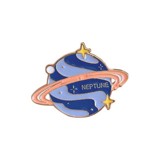 De Otte Planeter Broche, Venus/Jorden/Jupiter/Uranus/Neptun Broche, Metalmærke, Kreativ Planet Serie Broche, Emaljenåle til Skoletaske Rygsæk