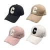 Y2k Teens Baseball Cap with Embroidery C Letter Outdoor Leisure Duckbill Cap Woman Camping Cycling Plush Duckbill Cap