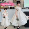 Girls' Summer Bubble Sleeve Polka Dot Princess Dress