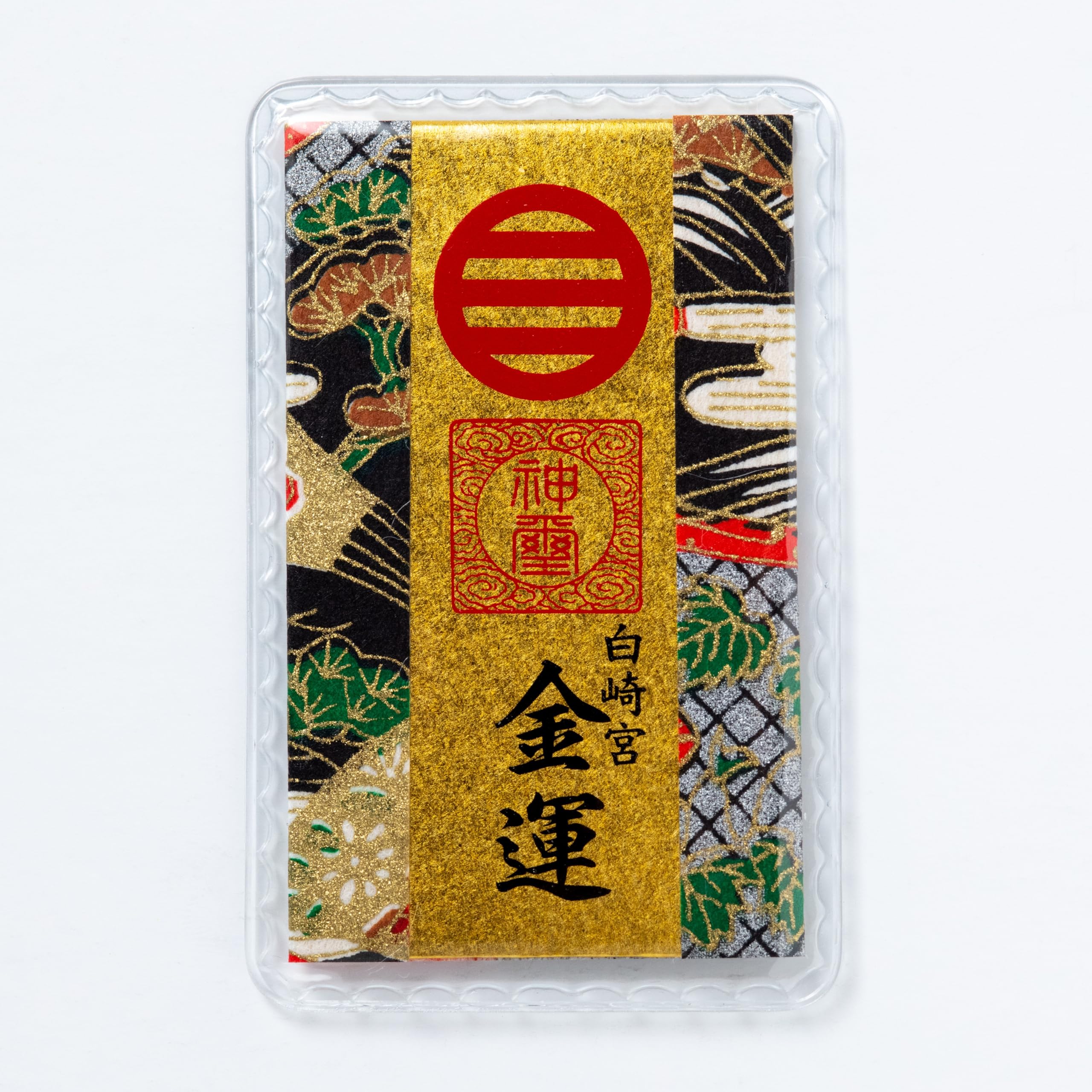 

Shirasaki Shrine Wealth Luck Washi Amulet with Prayed and Purified at the Shrine Crest,