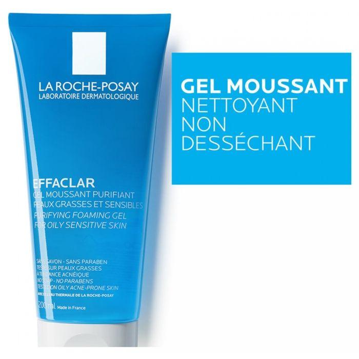 NETTOYANT VISAGE - LA ROCHE-POSAY - EFFACLAR - 200 ml - Hypoallergénique - Tous types de peau