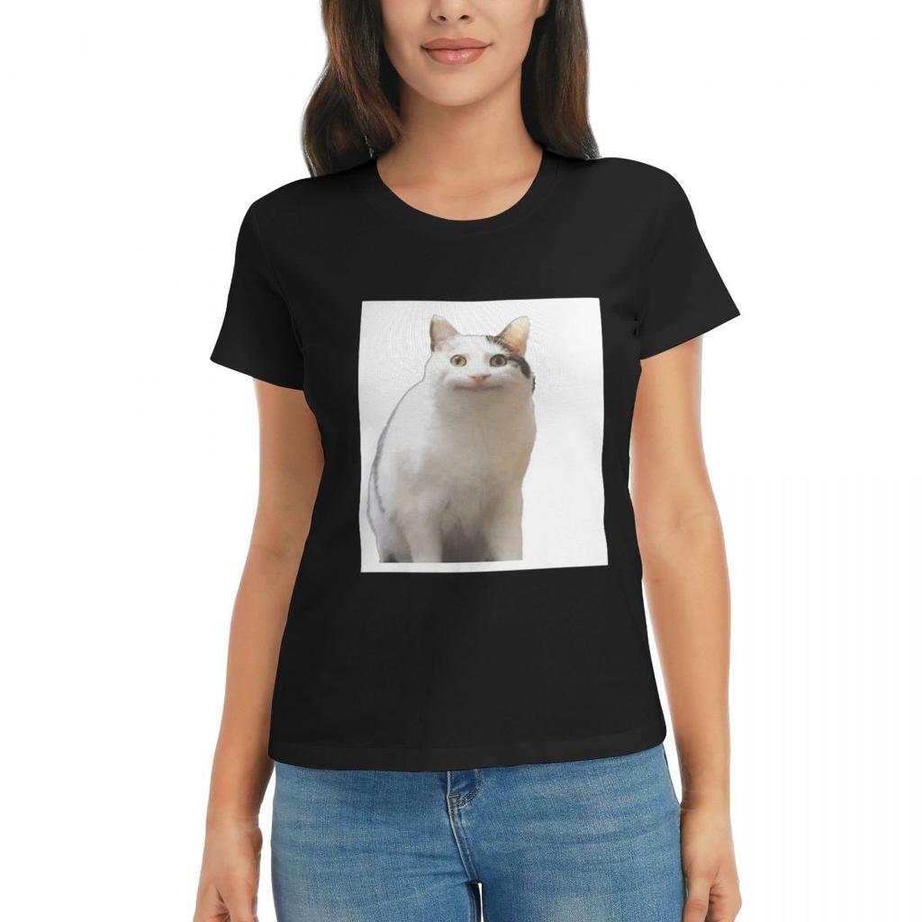 Women TShirt Beluga Cat Safari Summer Short Sleeve Tees Crew Neck Cotton T Shirts Clothes Tops Streetwear