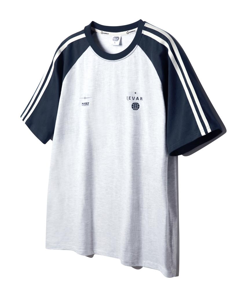 ALVINCLO Manifest Raglan Color Block Track Oversized Short Sleeve Tee Ast4710 (5 Colors)