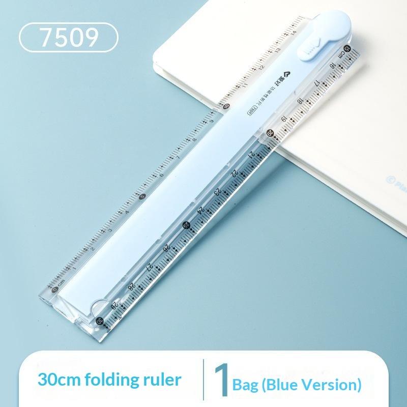 1Pcs Multifunctional Folding Ruler, 4 Colors Available, Clear Scale, Portable For Geometry Drawing & Measuring At School Home
